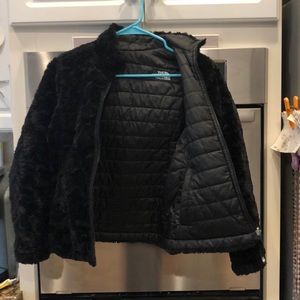 Girls M reversible North Face coat